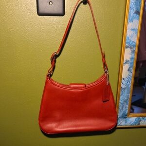 Coach Red Leather Shoulder Bag